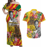 Personalized Ghana Kwame Nkrumah Memorial Day Couples Matching Off Shoulder Maxi Dress and Hawaiian Shirt With Mausoleum - Wonder Print Shop