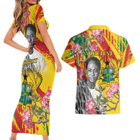 Personalized Ghana Kwame Nkrumah Memorial Day Couples Matching Short Sleeve Bodycon Dress and Hawaiian Shirt With Mausoleum - Wonder Print Shop