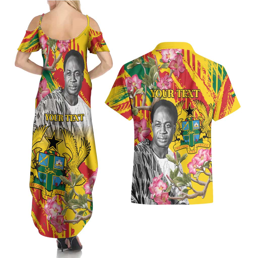 Personalized Ghana Kwame Nkrumah Memorial Day Couples Matching Summer Maxi Dress and Hawaiian Shirt With Mausoleum - Wonder Print Shop