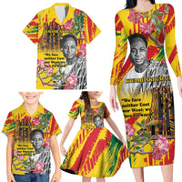 Personalized Ghana Kwame Nkrumah Memorial Day Family Matching Long Sleeve Bodycon Dress and Hawaiian Shirt With Mausoleum - Wonder Print Shop