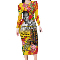 Personalized Ghana Kwame Nkrumah Memorial Day Family Matching Long Sleeve Bodycon Dress and Hawaiian Shirt With Mausoleum - Wonder Print Shop