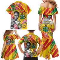 Personalized Ghana Kwame Nkrumah Memorial Day Family Matching Mermaid Dress and Hawaiian Shirt With Mausoleum - Wonder Print Shop