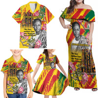 Personalized Ghana Kwame Nkrumah Memorial Day Family Matching Off Shoulder Maxi Dress and Hawaiian Shirt With Mausoleum - Wonder Print Shop