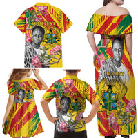 Personalized Ghana Kwame Nkrumah Memorial Day Family Matching Off Shoulder Maxi Dress and Hawaiian Shirt With Mausoleum - Wonder Print Shop
