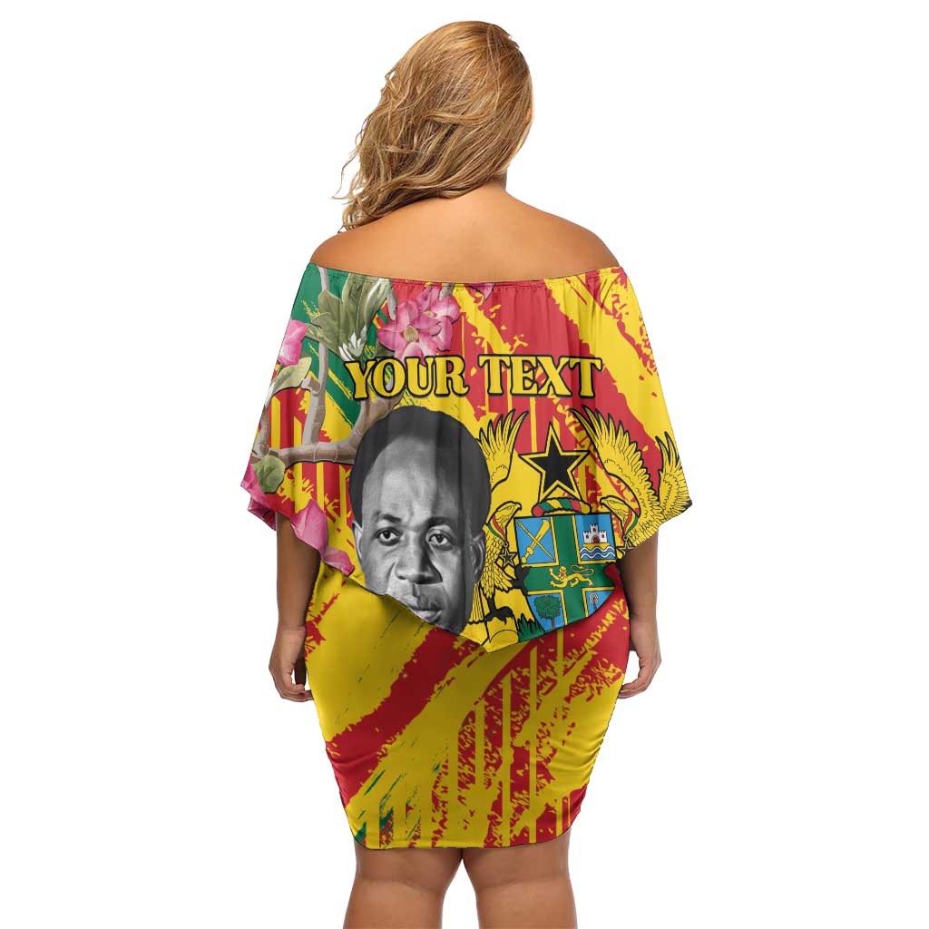 Personalized Ghana Kwame Nkrumah Memorial Day Family Matching Off Shoulder Short Dress and Hawaiian Shirt With Mausoleum - Wonder Print Shop