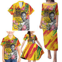 Personalized Ghana Kwame Nkrumah Memorial Day Family Matching Puletasi and Hawaiian Shirt With Mausoleum - Wonder Print Shop