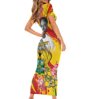 Personalized Ghana Kwame Nkrumah Memorial Day Family Matching Short Sleeve Bodycon Dress and Hawaiian Shirt With Mausoleum - Wonder Print Shop