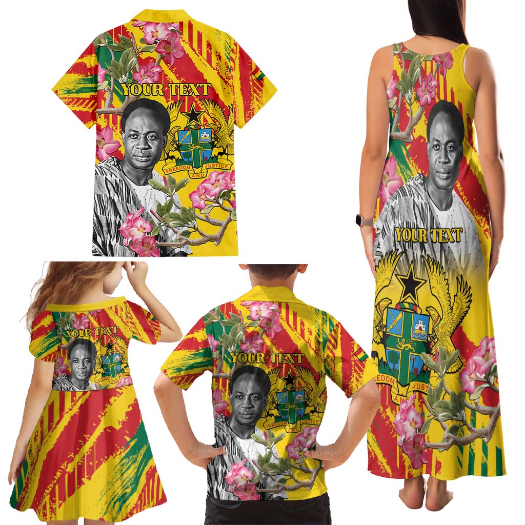 Personalized Ghana Kwame Nkrumah Memorial Day Family Matching Tank Maxi Dress and Hawaiian Shirt With Mausoleum - Wonder Print Shop