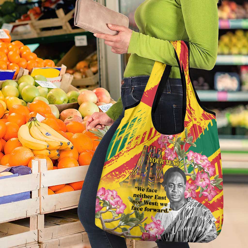Personalized Ghana Kwame Nkrumah Memorial Day Grocery Bag With Mausoleum - Wonder Print Shop