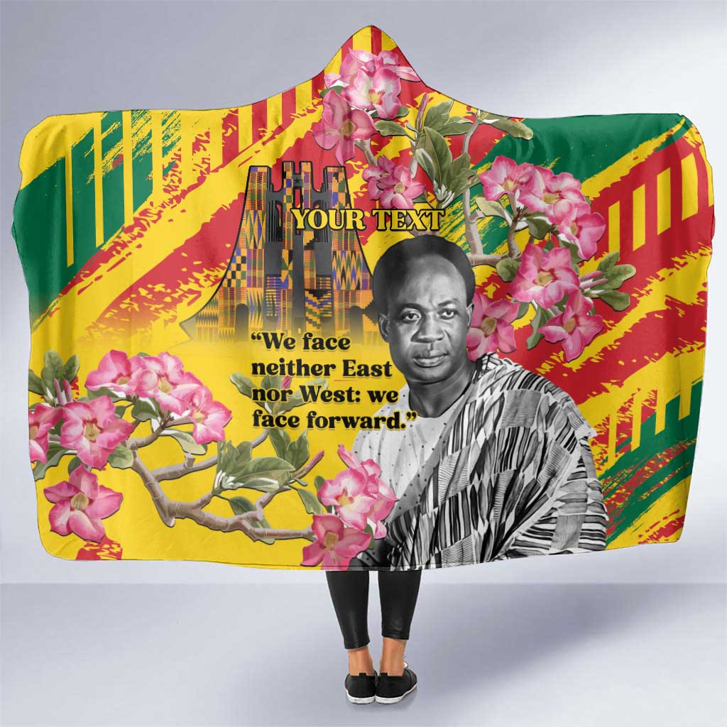 Personalized Ghana Kwame Nkrumah Memorial Day Hooded Blanket With Mausoleum - Wonder Print Shop