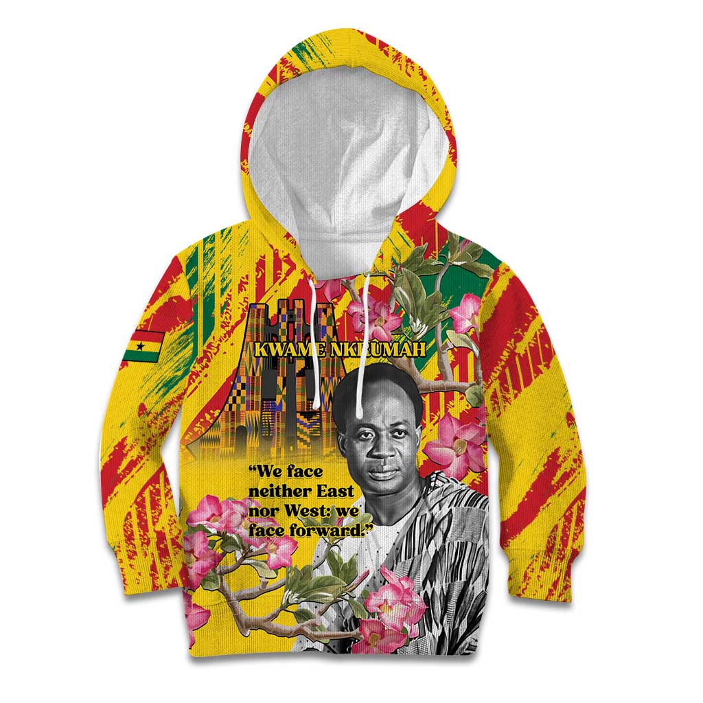 Personalized Ghana Kwame Nkrumah Memorial Day Kid Hoodie With Mausoleum - Wonder Print Shop