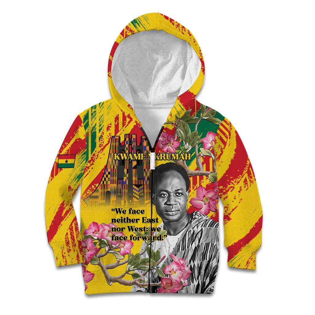 Personalized Ghana Kwame Nkrumah Memorial Day Kid Hoodie With Mausoleum - Wonder Print Shop