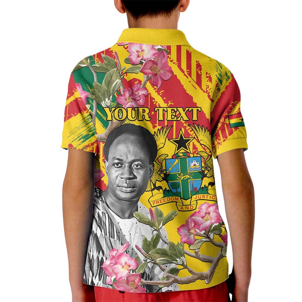Personalized Ghana Kwame Nkrumah Memorial Day Kid Polo Shirt With Mausoleum - Wonder Print Shop