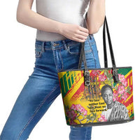 Personalized Ghana Kwame Nkrumah Memorial Day Leather Tote Bag With Mausoleum - Wonder Print Shop