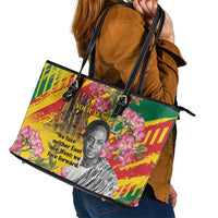 Personalized Ghana Kwame Nkrumah Memorial Day Leather Tote Bag With Mausoleum - Wonder Print Shop