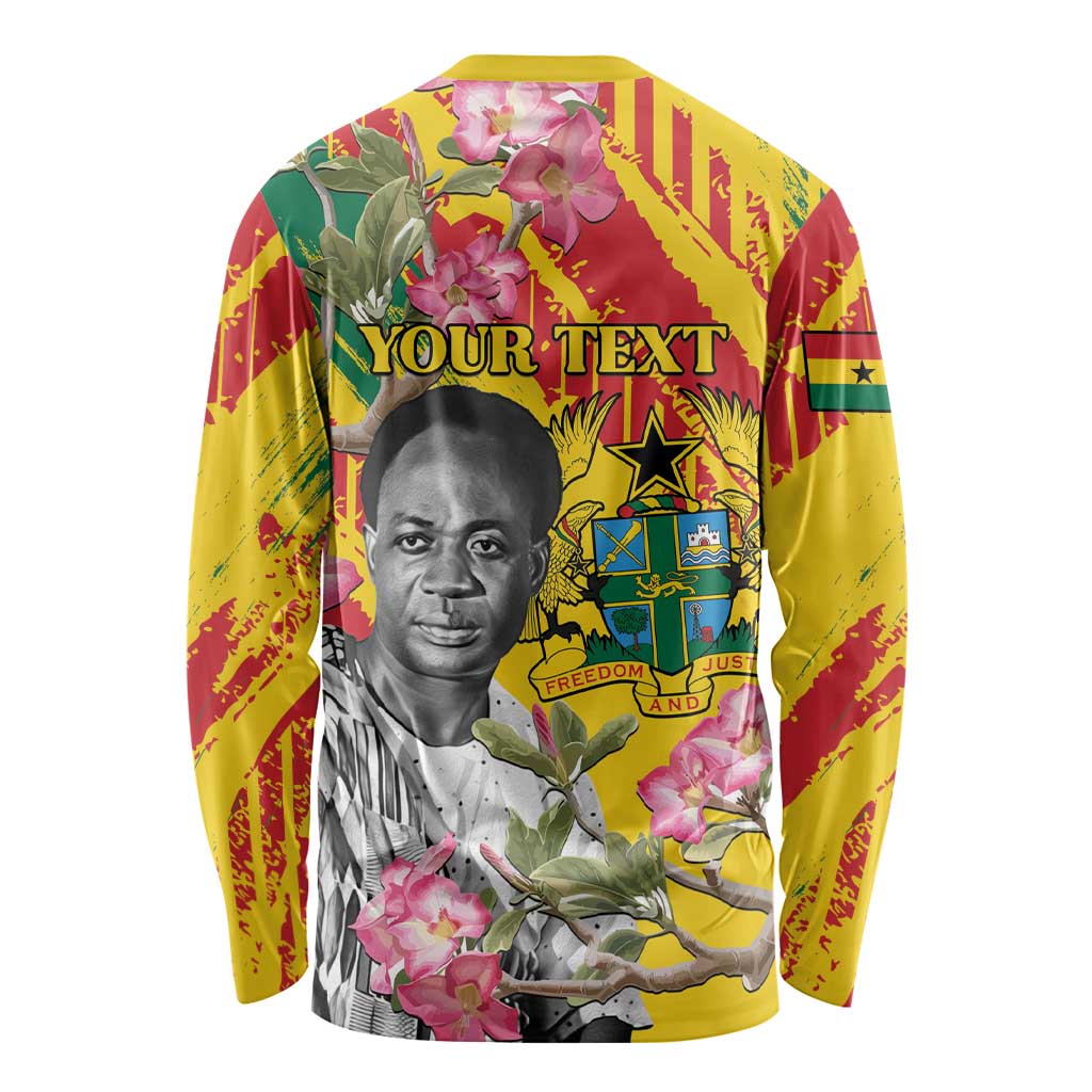 Personalized Ghana Kwame Nkrumah Memorial Day Long Sleeve Shirt With Mausoleum - Wonder Print Shop