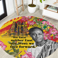Personalized Ghana Kwame Nkrumah Memorial Day Round Carpet With Mausoleum - Wonder Print Shop