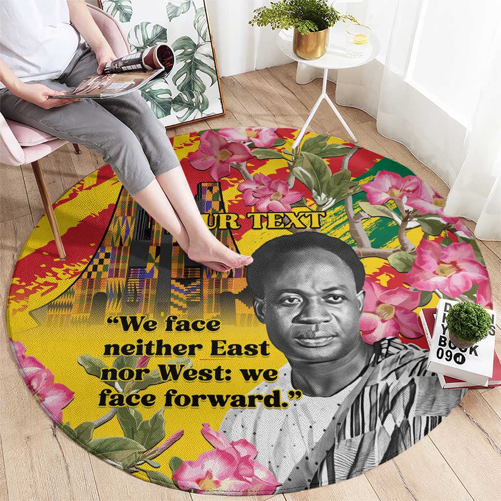 Personalized Ghana Kwame Nkrumah Memorial Day Round Carpet With Mausoleum - Wonder Print Shop