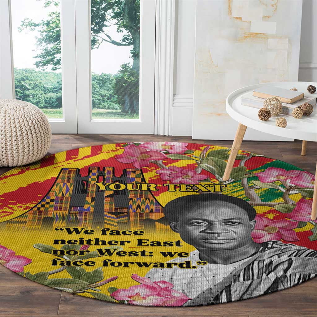 Personalized Ghana Kwame Nkrumah Memorial Day Round Carpet With Mausoleum - Wonder Print Shop