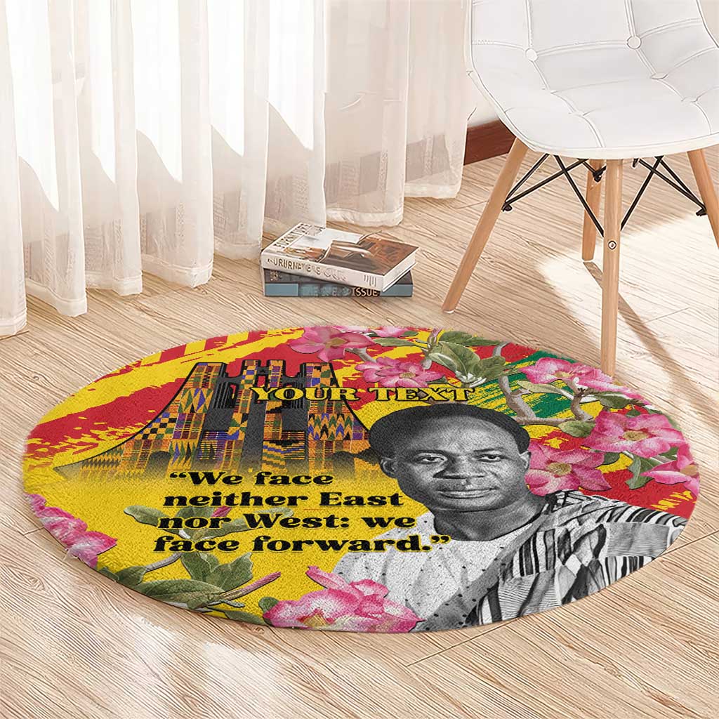 Personalized Ghana Kwame Nkrumah Memorial Day Round Carpet With Mausoleum - Wonder Print Shop