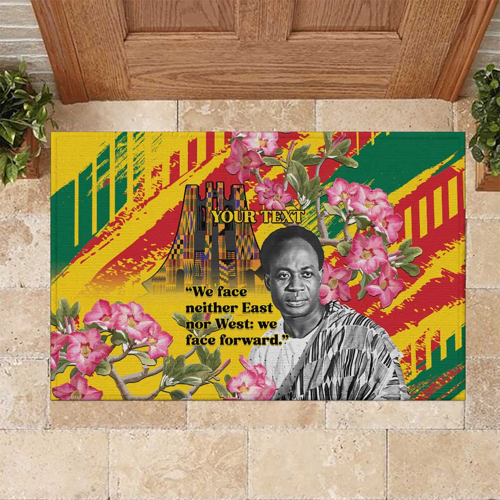 Personalized Ghana Kwame Nkrumah Memorial Day Rubber Doormat With Mausoleum - Wonder Print Shop