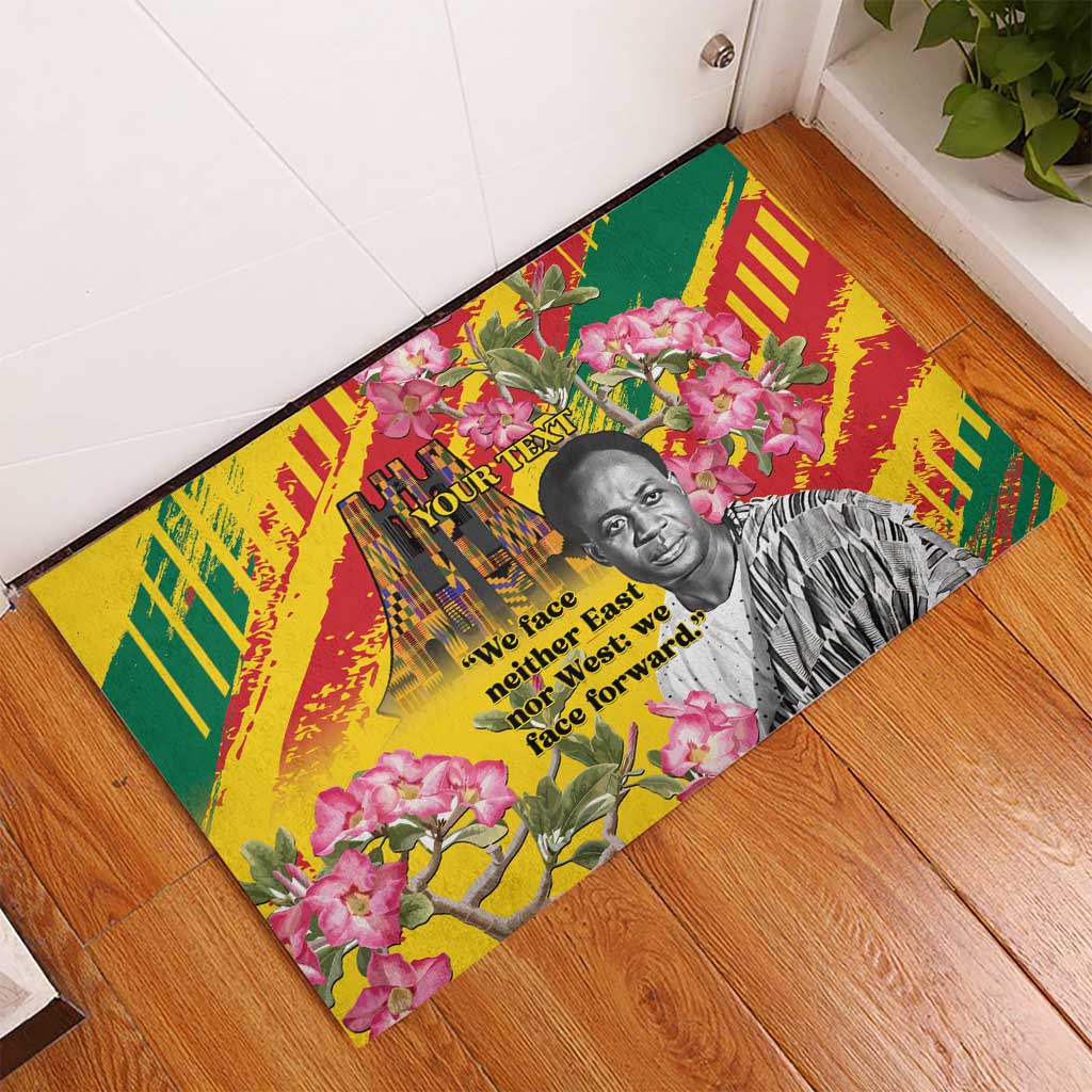 Personalized Ghana Kwame Nkrumah Memorial Day Rubber Doormat With Mausoleum - Wonder Print Shop