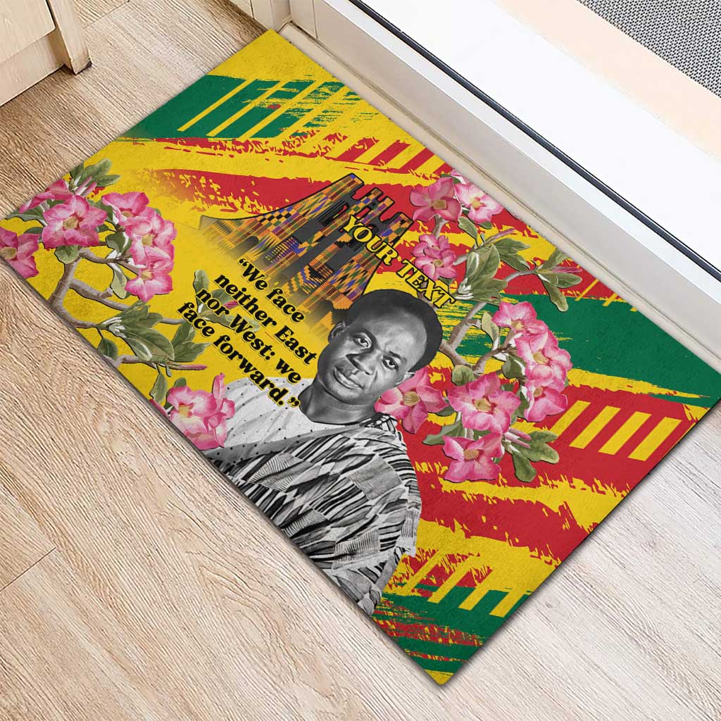 Personalized Ghana Kwame Nkrumah Memorial Day Rubber Doormat With Mausoleum - Wonder Print Shop