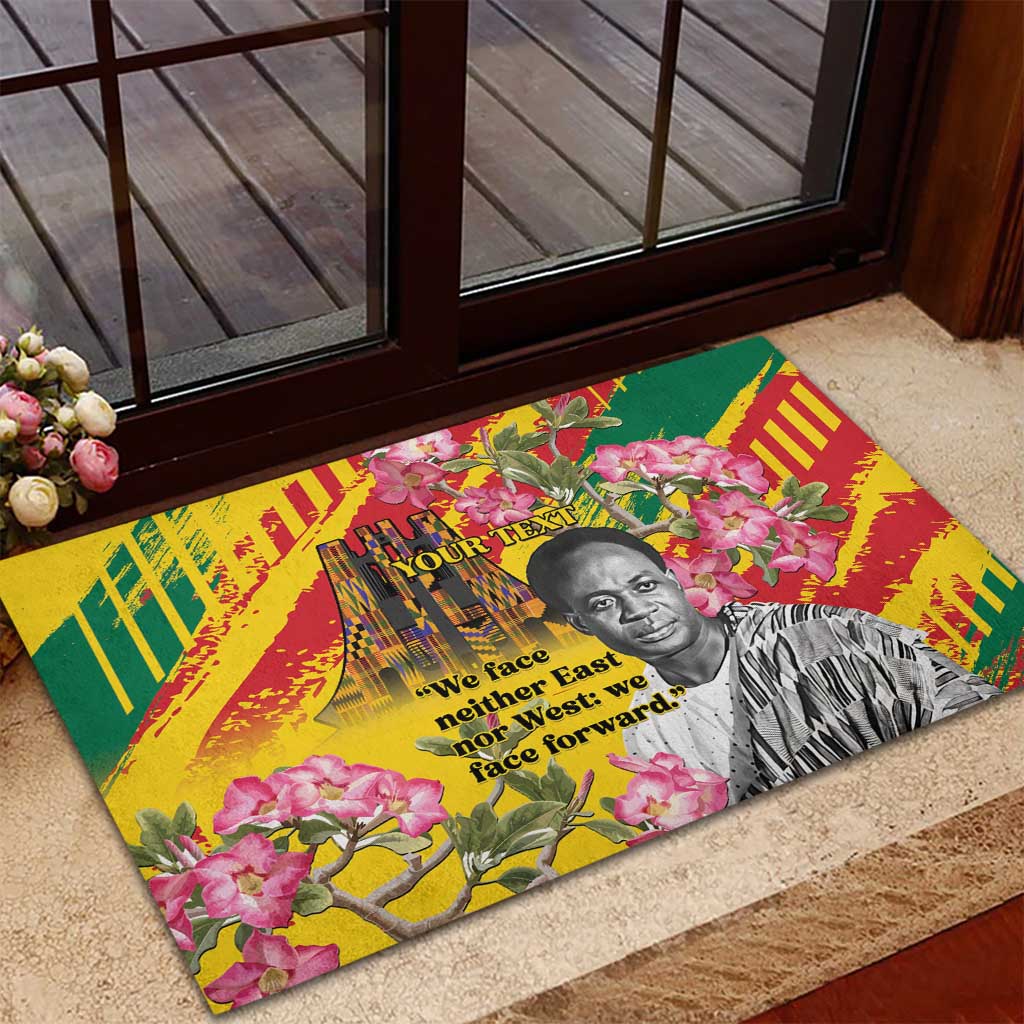 Personalized Ghana Kwame Nkrumah Memorial Day Rubber Doormat With Mausoleum - Wonder Print Shop