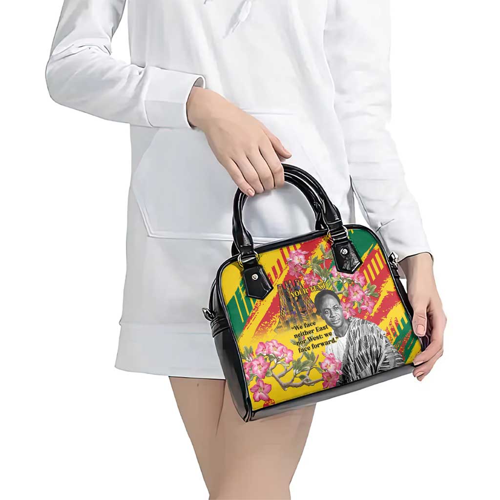 Personalized Ghana Kwame Nkrumah Memorial Day Shoulder Handbag With Mausoleum - Wonder Print Shop