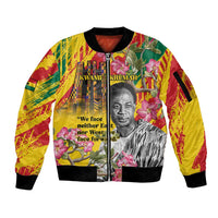 Personalized Ghana Kwame Nkrumah Memorial Day Sleeve Zip Bomber Jacket With Mausoleum - Wonder Print Shop