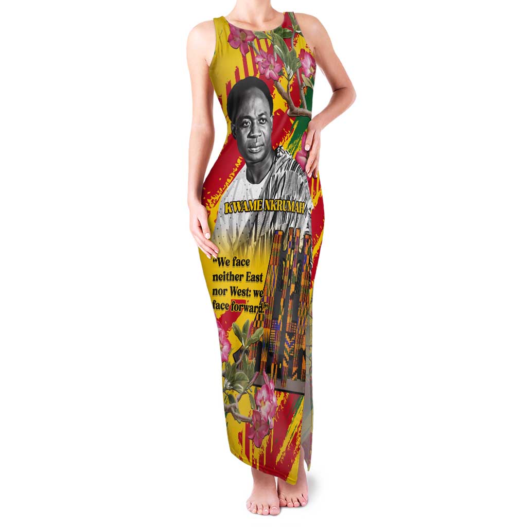 Personalized Ghana Kwame Nkrumah Memorial Day Tank Maxi Dress With Mausoleum - Wonder Print Shop