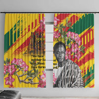 Personalized Ghana Kwame Nkrumah Memorial Day Window Curtain With Mausoleum - Wonder Print Shop