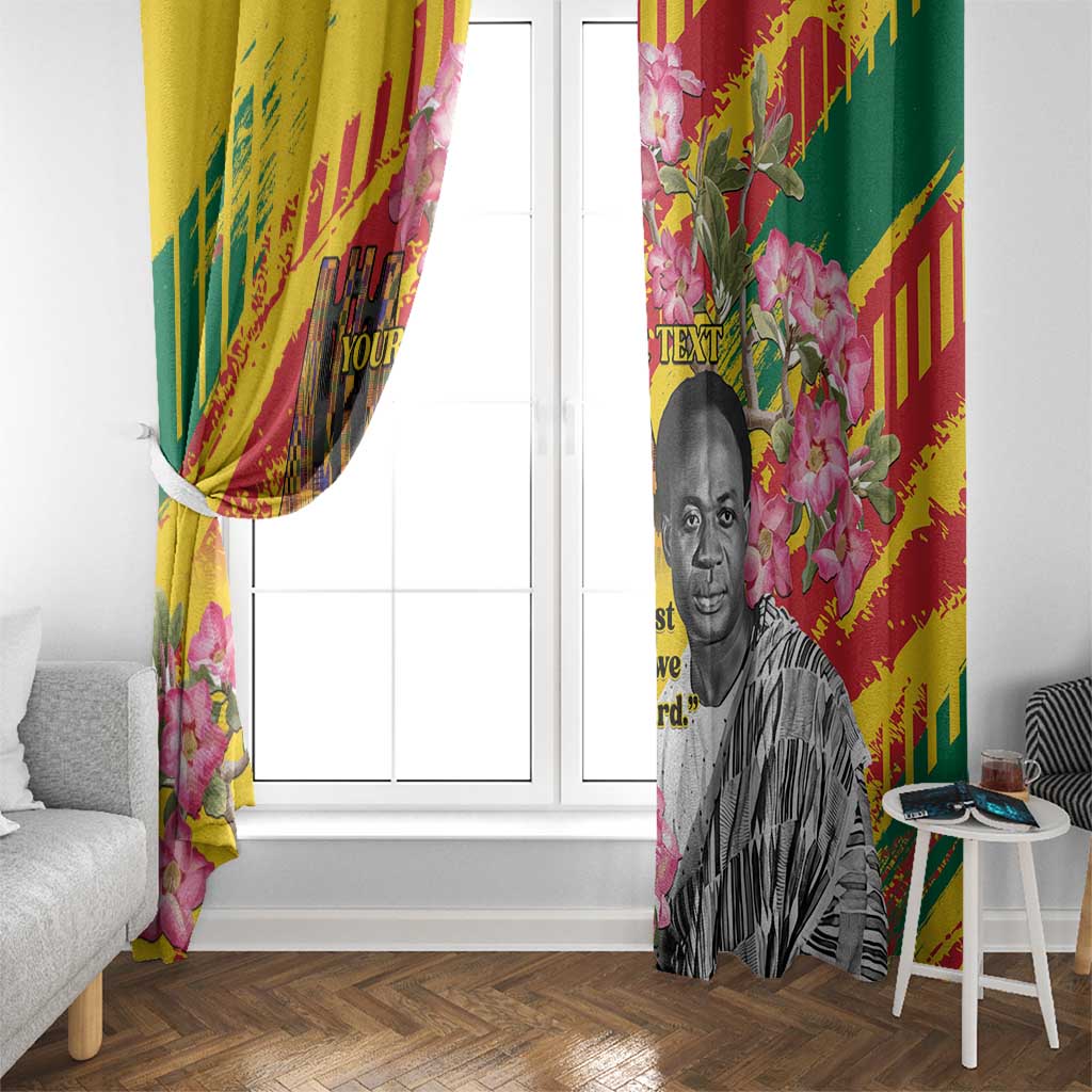 Personalized Ghana Kwame Nkrumah Memorial Day Window Curtain With Mausoleum - Wonder Print Shop