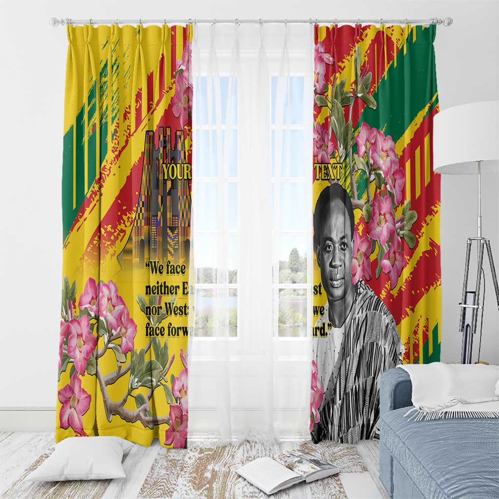Personalized Ghana Kwame Nkrumah Memorial Day Window Curtain With Mausoleum - Wonder Print Shop