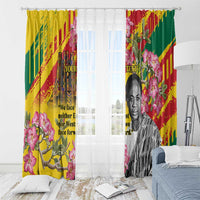 Personalized Ghana Kwame Nkrumah Memorial Day Window Curtain With Mausoleum - Wonder Print Shop