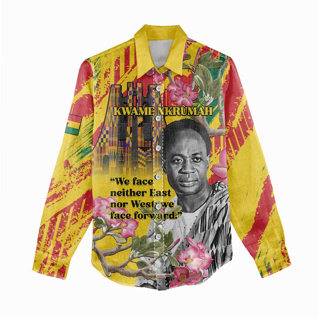 Personalized Ghana Kwame Nkrumah Memorial Day Women Casual Shirt With Mausoleum - Wonder Print Shop
