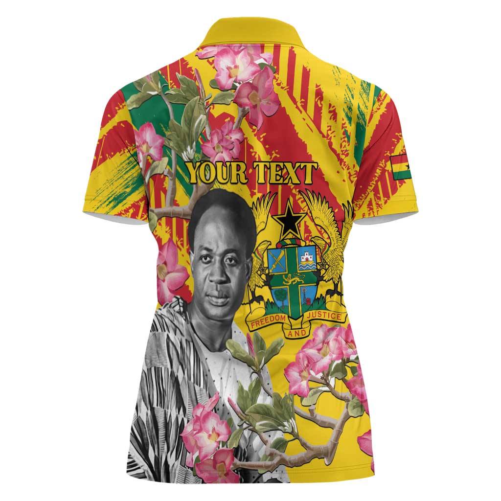 Personalized Ghana Kwame Nkrumah Memorial Day Women Polo Shirt With Mausoleum - Wonder Print Shop