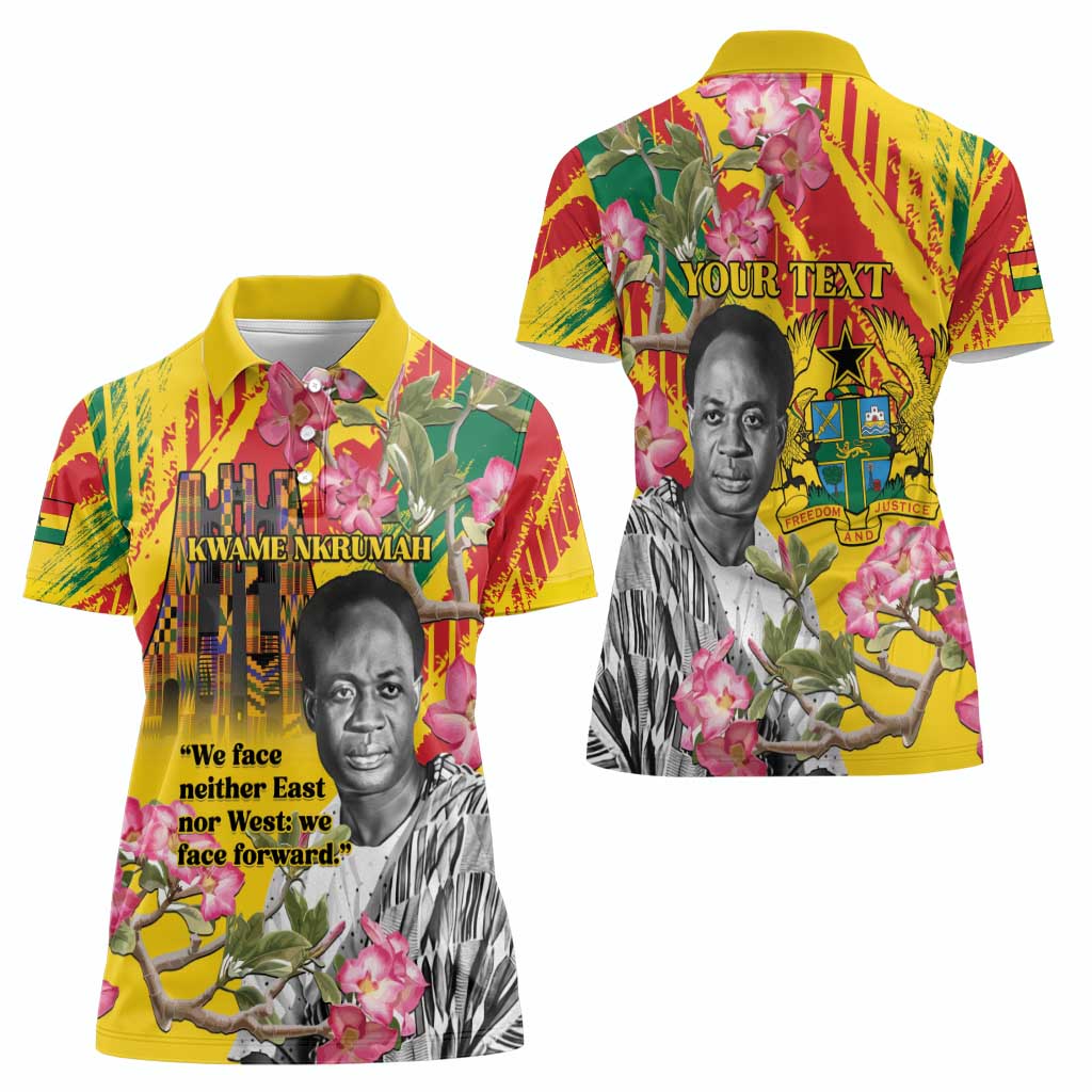 Personalized Ghana Kwame Nkrumah Memorial Day Women Polo Shirt With Mausoleum - Wonder Print Shop