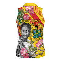 Personalized Ghana Kwame Nkrumah Memorial Day Women Sleeveless Polo Shirt With Mausoleum - Wonder Print Shop