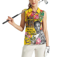 Personalized Ghana Kwame Nkrumah Memorial Day Women Sleeveless Polo Shirt With Mausoleum - Wonder Print Shop