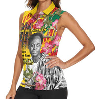 Personalized Ghana Kwame Nkrumah Memorial Day Women Sleeveless Polo Shirt With Mausoleum - Wonder Print Shop