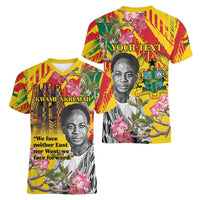 Personalized Ghana Kwame Nkrumah Memorial Day Women V-Neck T-Shirt With Mausoleum - Wonder Print Shop