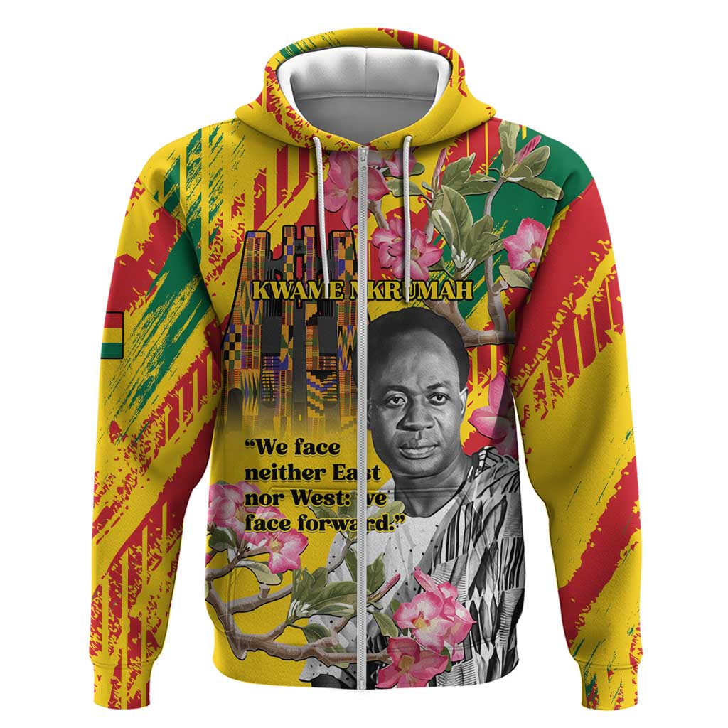 Personalized Ghana Kwame Nkrumah Memorial Day Zip Hoodie With Mausoleum - Wonder Print Shop
