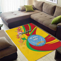 Mali Independence Day Area Rug Coat Of Arms With Hibiscus Sabdariffa - Wonder Print Shop