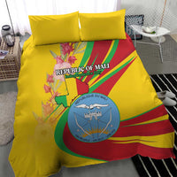 Mali Independence Day Bedding Set Coat Of Arms With Hibiscus Sabdariffa - Wonder Print Shop