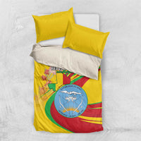 Mali Independence Day Bedding Set Coat Of Arms With Hibiscus Sabdariffa - Wonder Print Shop