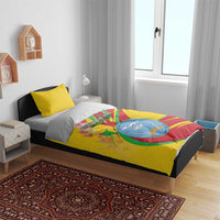 Mali Independence Day Bedding Set Coat Of Arms With Hibiscus Sabdariffa - Wonder Print Shop