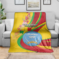Mali Independence Day Blanket Coat Of Arms With Hibiscus Sabdariffa - Wonder Print Shop