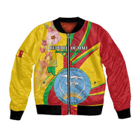 Personalized Mali Independence Day Bomber Jacket Coat Of Arms With Hibiscus Sabdariffa - Wonder Print Shop