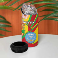Personalized Mali Independence Day 4 in 1 Can Cooler Tumbler Coat Of Arms With Hibiscus Sabdariffa - Wonder Print Shop